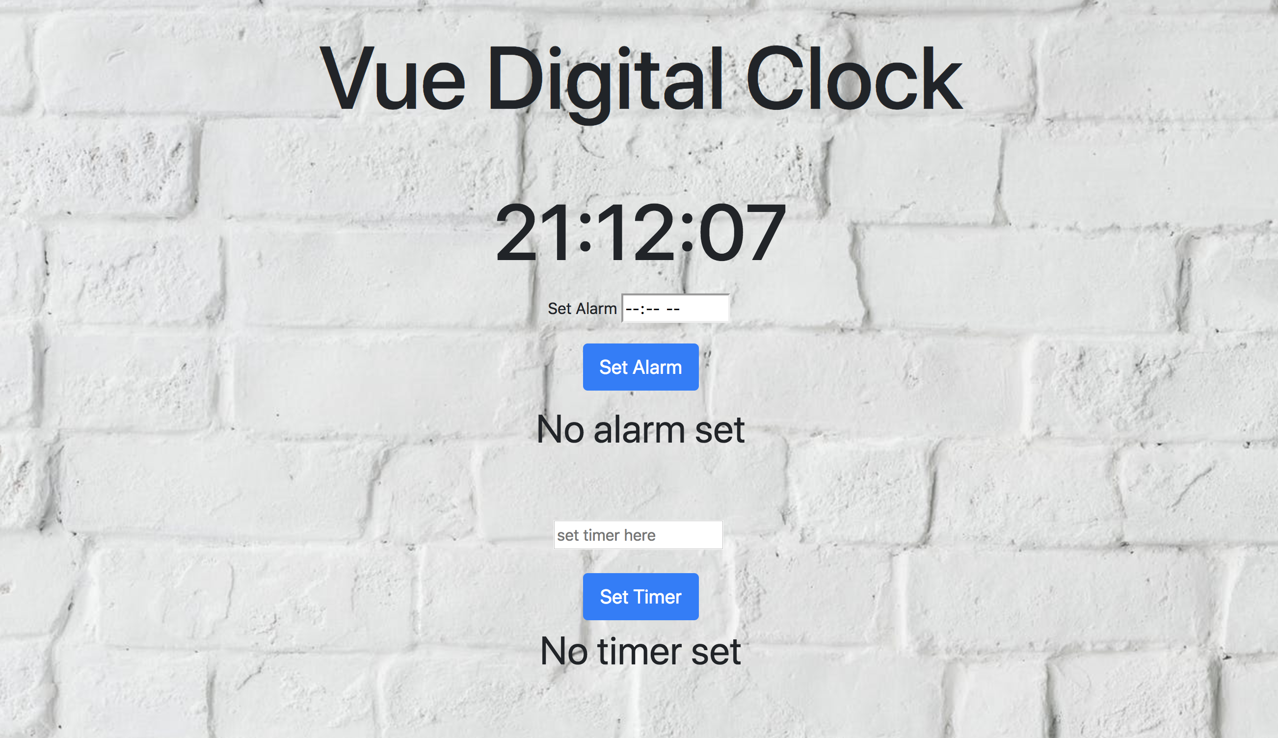 Vue Digital Clock